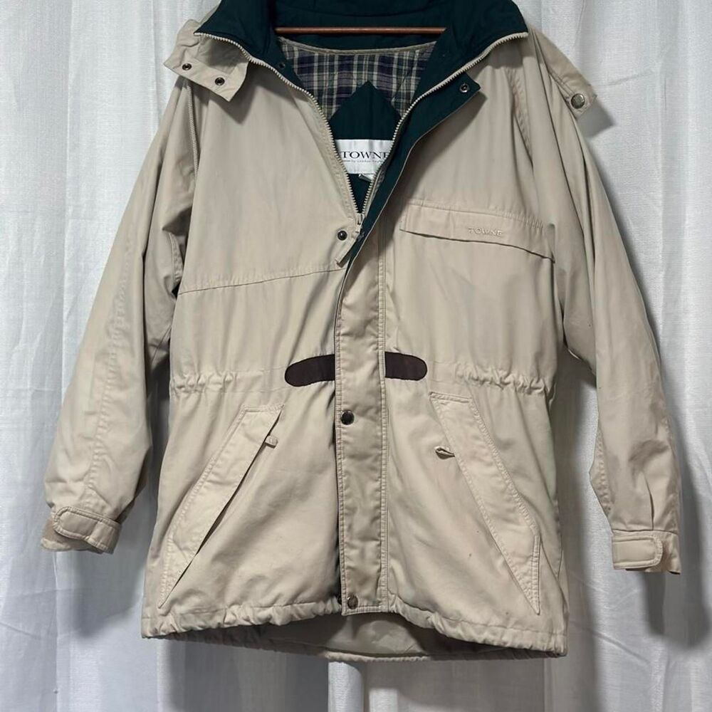 London-fog Men's Cream and Tan Jacket